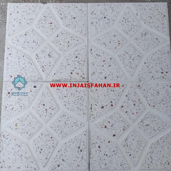موزاییک حیاطی لوزی سفید – سنگ سفید جوشقان