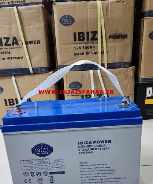 فروش باتری سیلد لید اسید ایبیزا 100 آمپر 12 ولت